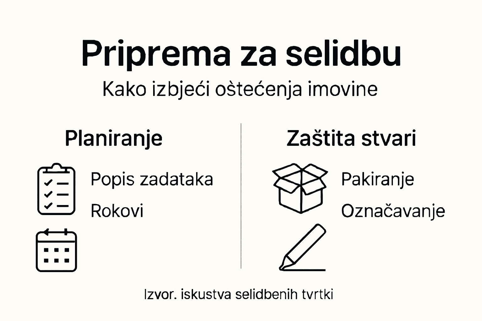Infografika: kako se što bolje pripremiti za selidbu
