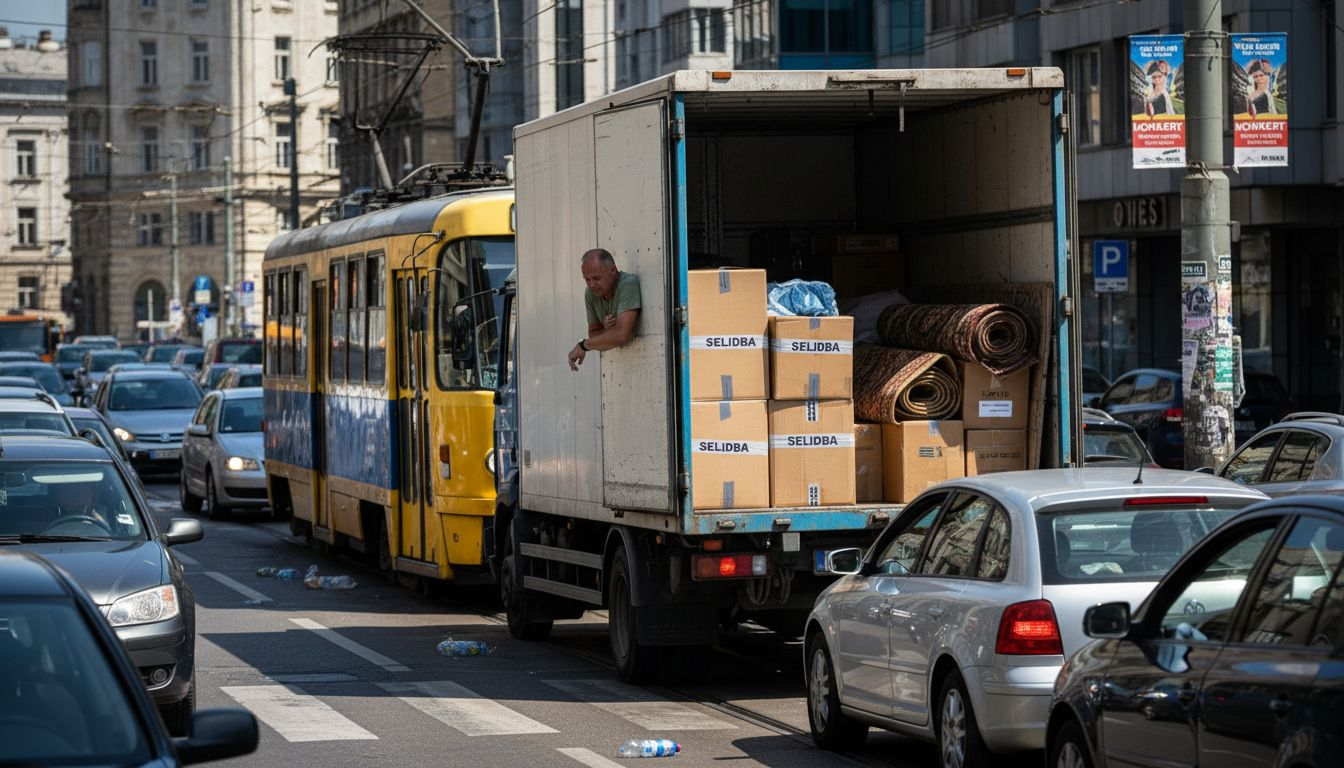 Selidbeni kamion zapeo u zagrebačkoj gužvi