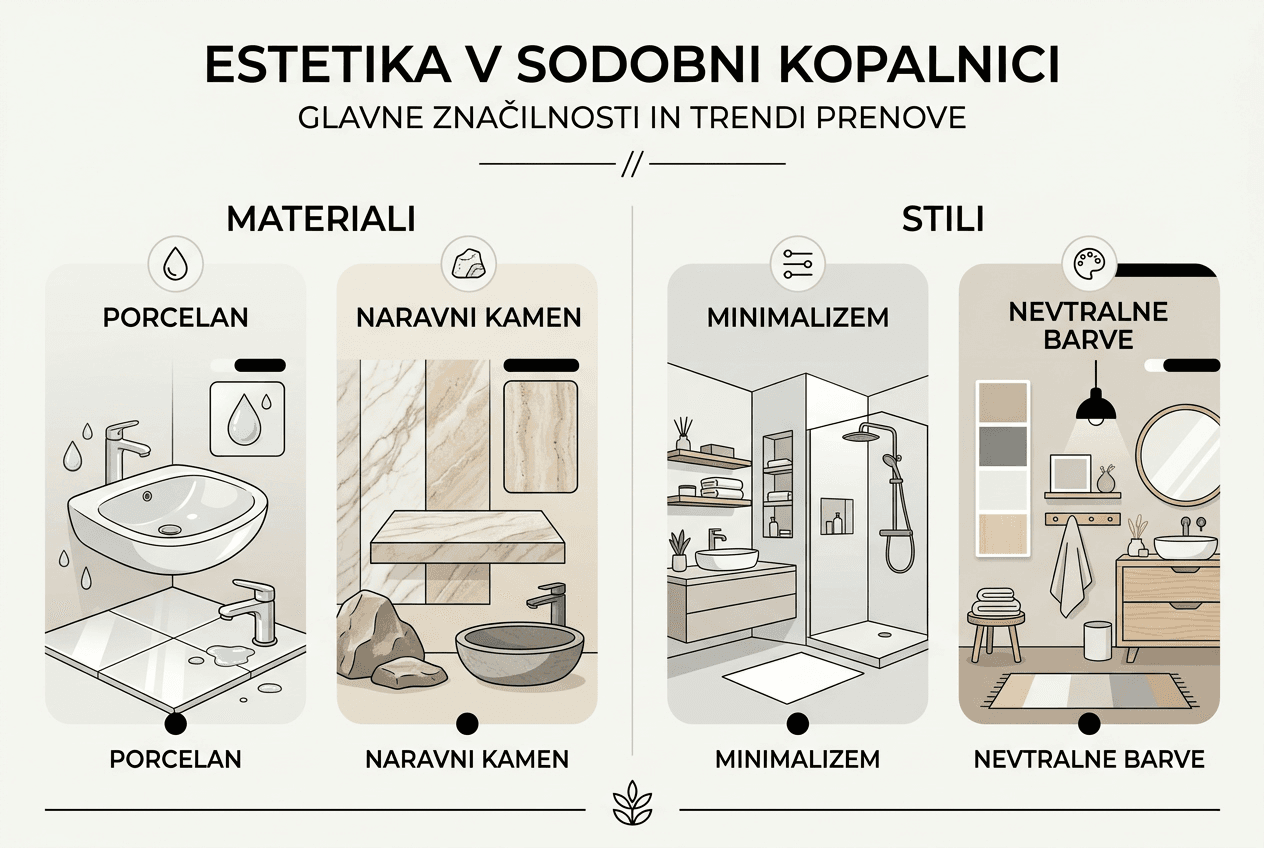 Pregled najnovejših estetskih smernic in trendov v svetu kopalnic – predstavljeno na infografiki