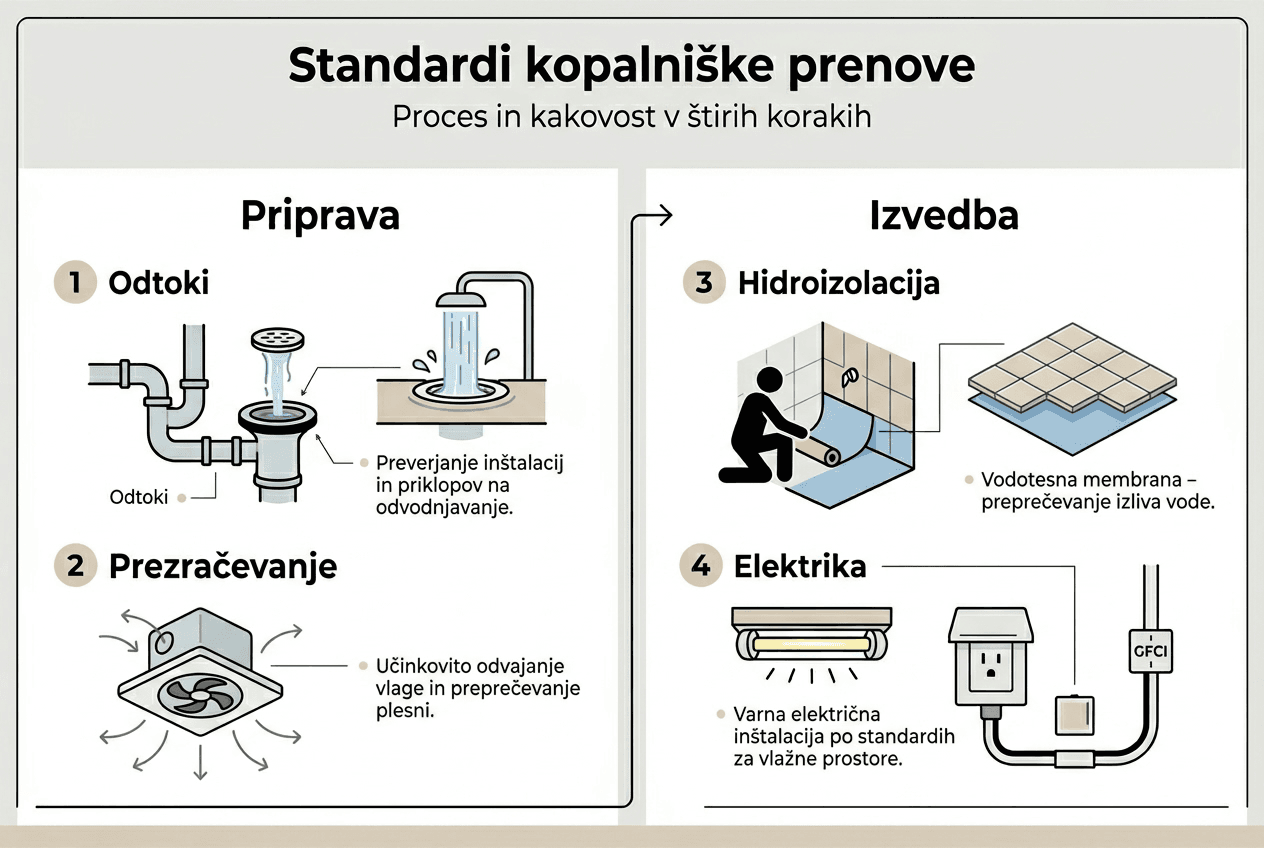 Infografika: standardi in potek prenove kopalnice