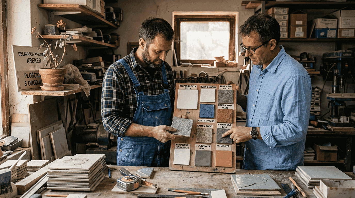 Keramične ali porcelanaste ploščice – kaj je boljša izbira za vašo delavnico?