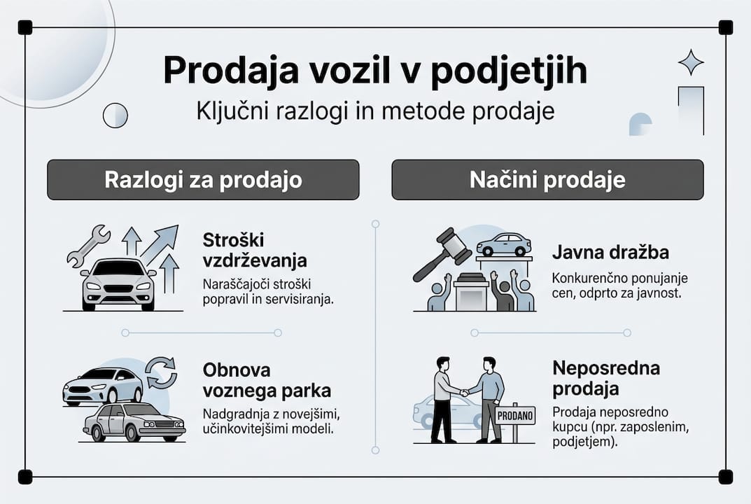 Infografika: Zakaj in kako podjetja prodajajo službena vozila