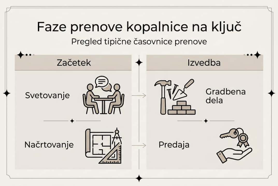 Infografika: kako poteka celovita prenova kopalnice, korak za korakom