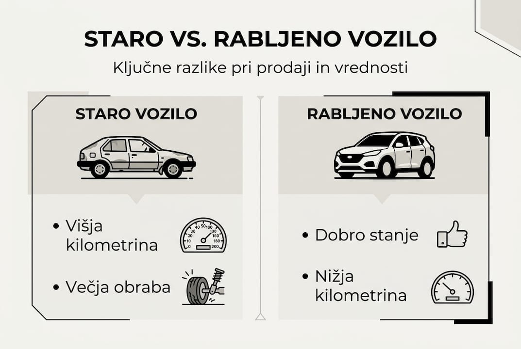 Infografika: primerjava med starimi in rabljenimi vozili