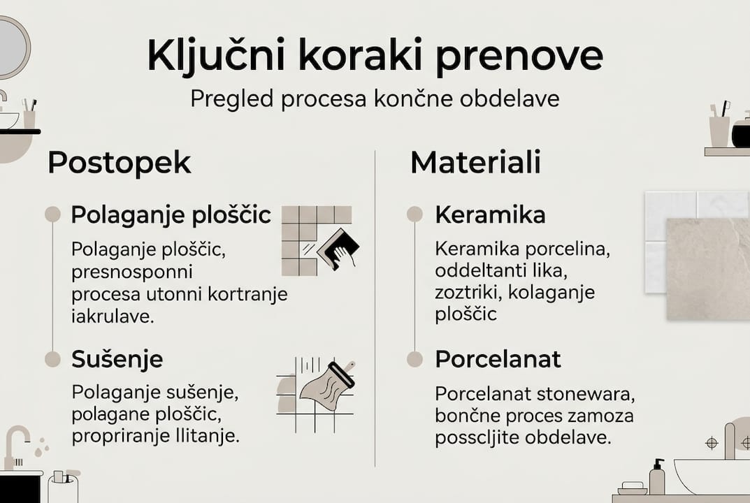 Infografika: najpomembnejši koraki pri prenovi kopalnice