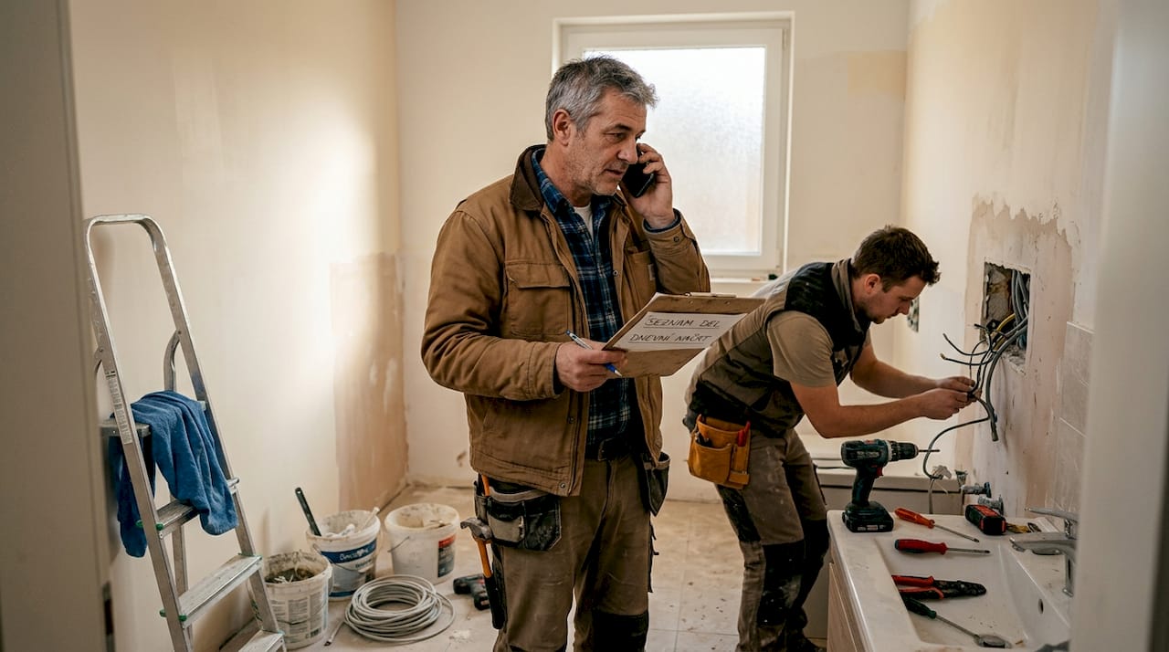 Izvajalec, ki skrbi za potek prenove kopalnice