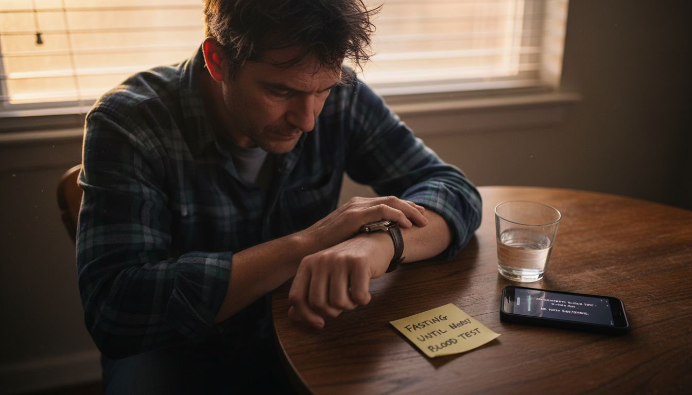 Man preparing for fasting blood test
