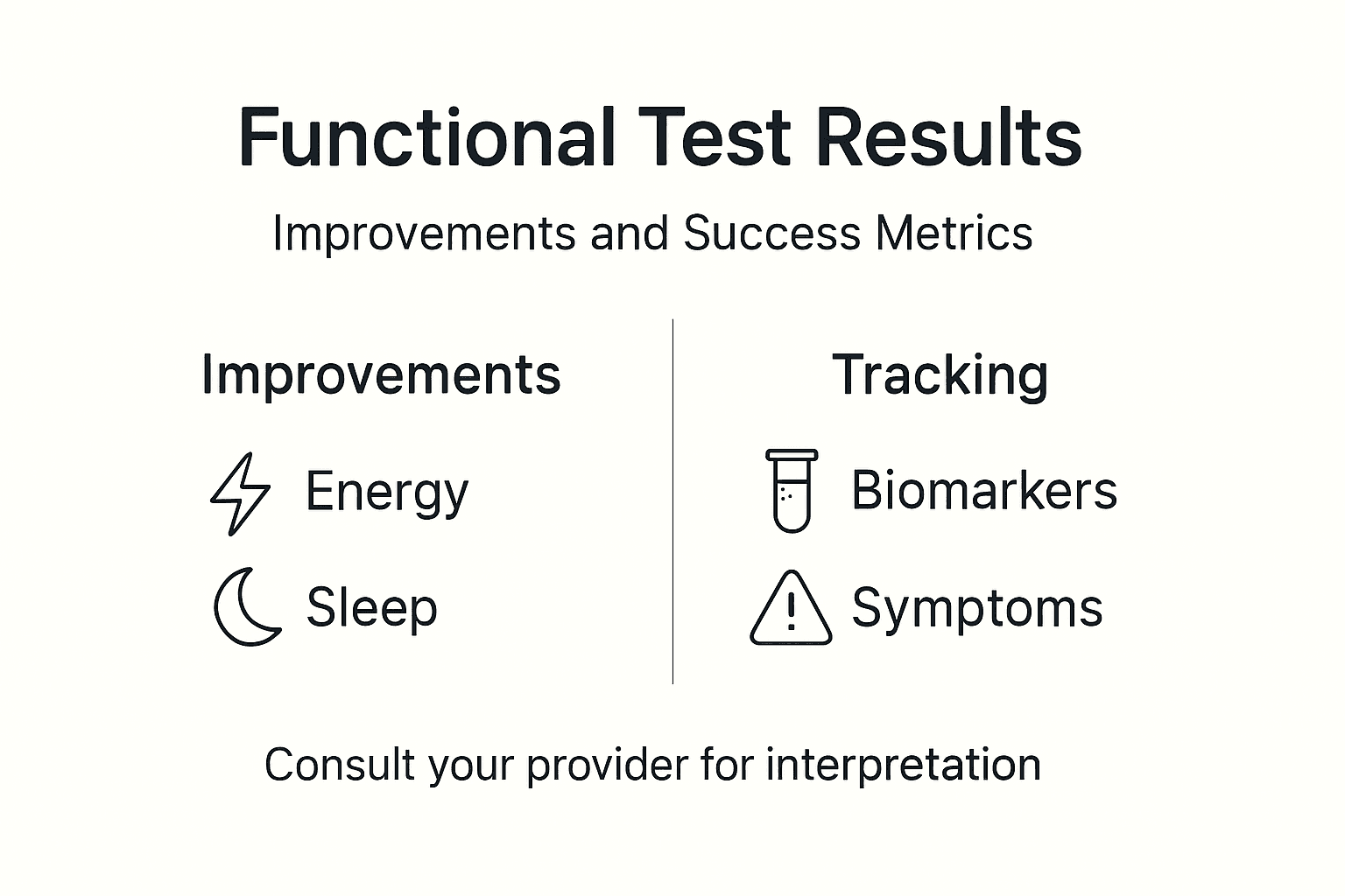 Infographic summarizing functional testing improvements
