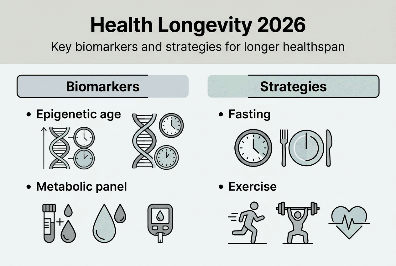 Infographic key health longevity strategies
