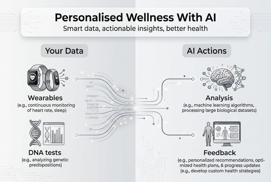 Infographic of AI health personalisation workflow