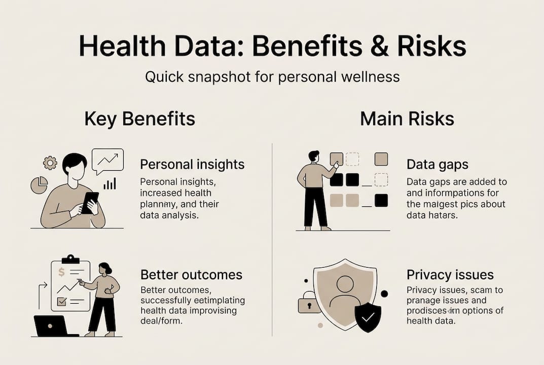 Infographic of health data benefits and risks