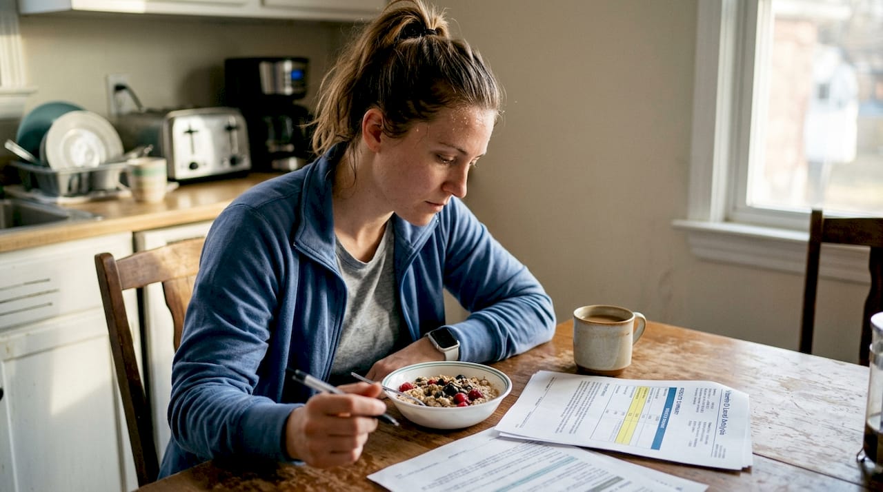 Athlete checking vitamin D test results