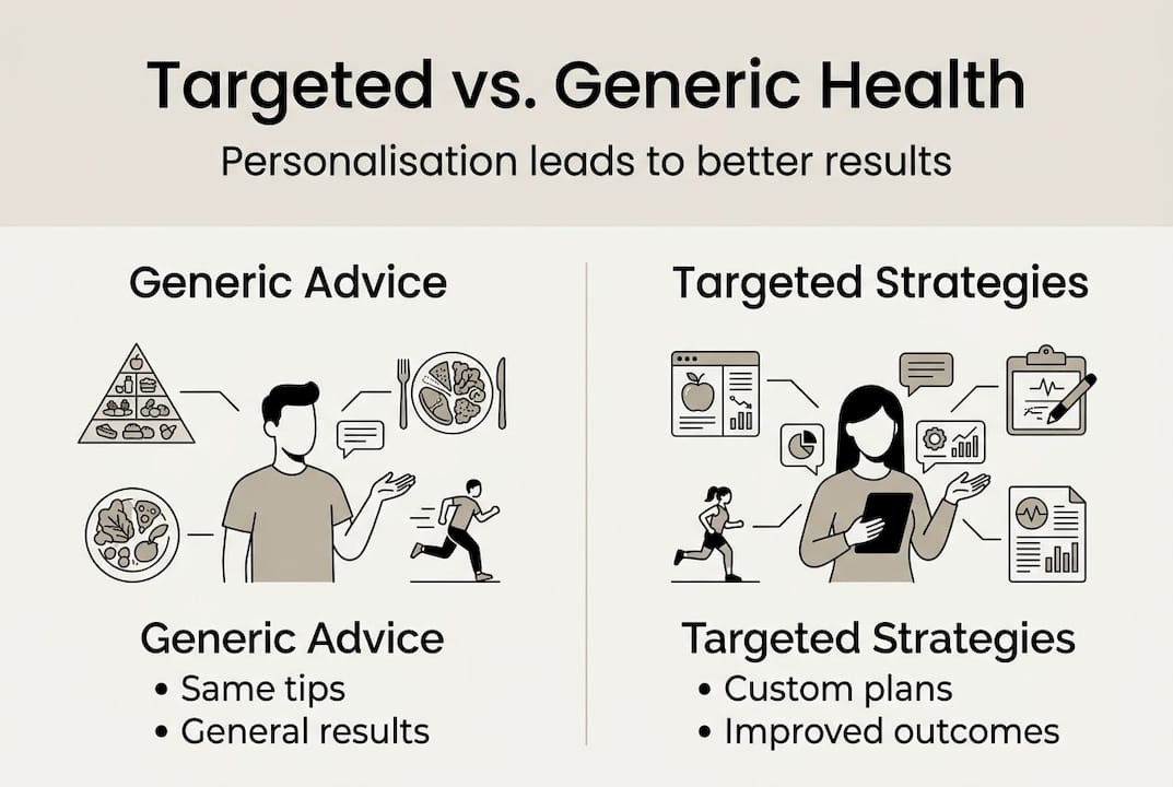 Infographic comparing generic and targeted health