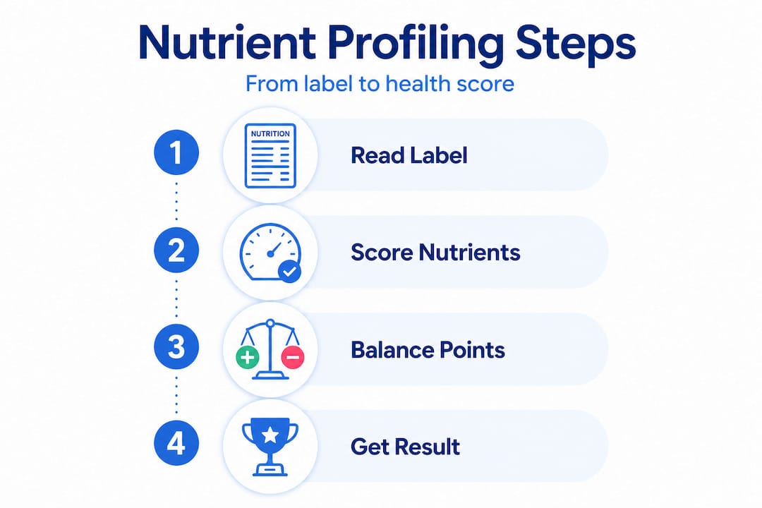 Infographic visualizing nutrient profiling steps