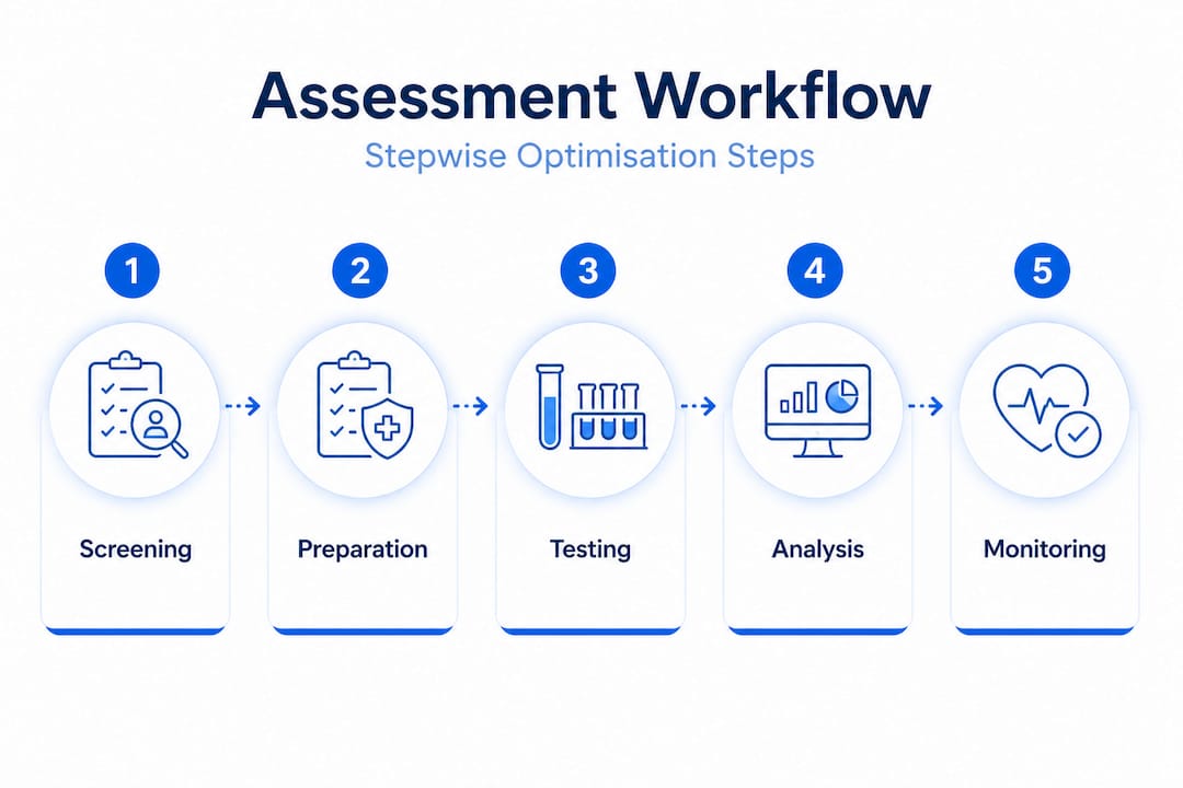 Infographic shows health assessment workflow steps