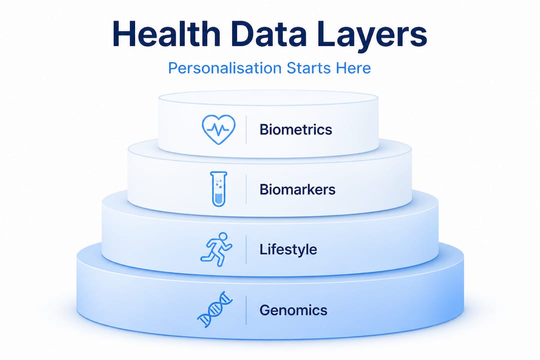 Hierarchy infographic of personalised health data layers