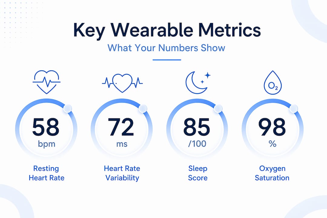Infographic shows key wearable health metrics