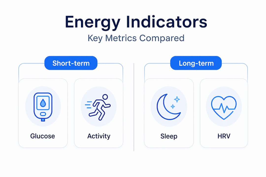 Infographic comparing energy indicators side by side