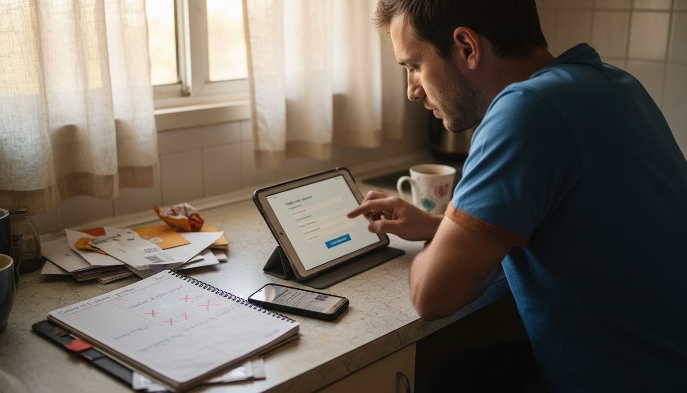 Man organizing fragrance promotional emails