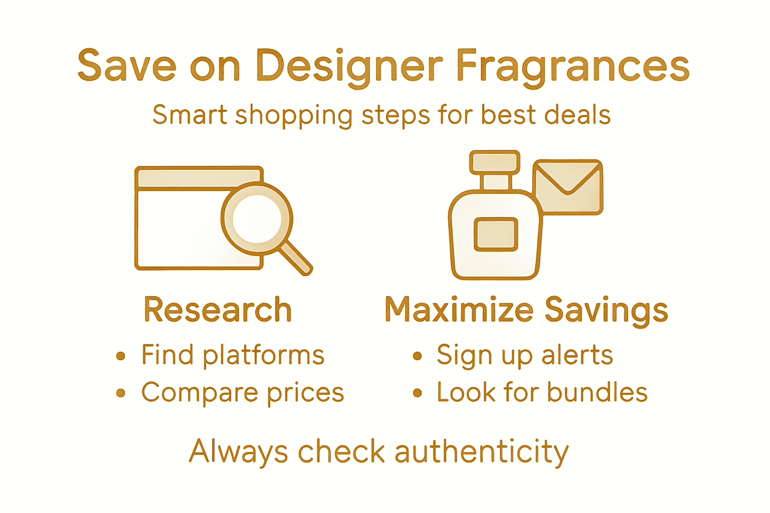 Infographic showing fragrance savings steps