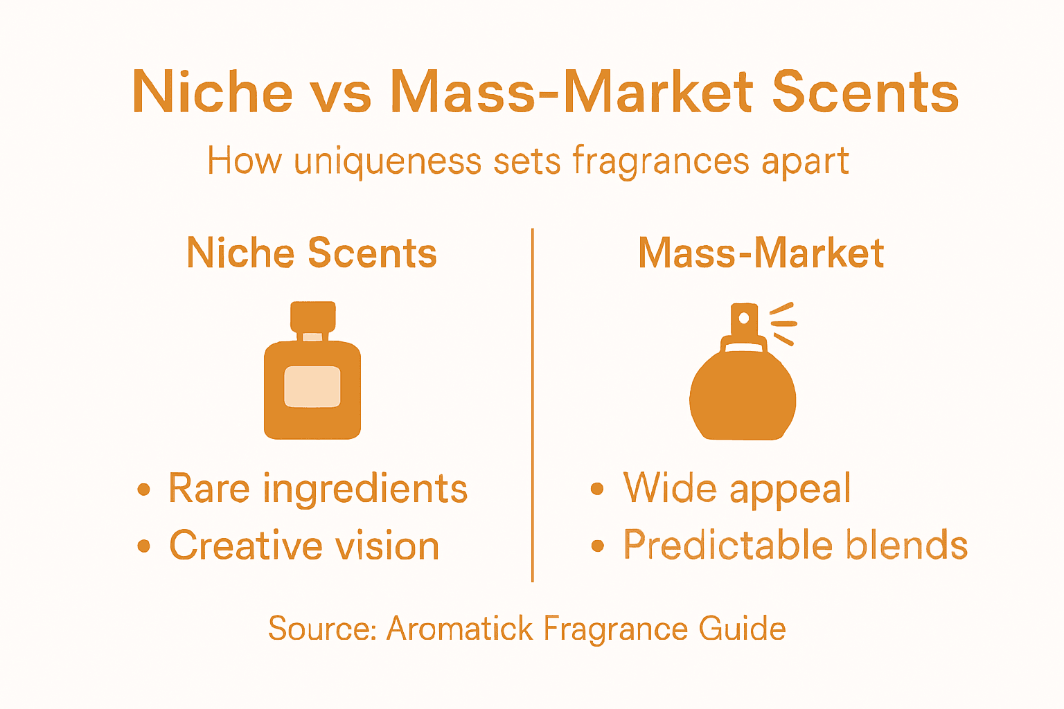 Infographic comparing niche and mass-market perfumes