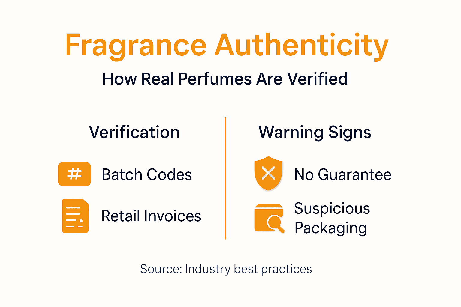 Infographic with perfume authenticity verification steps
