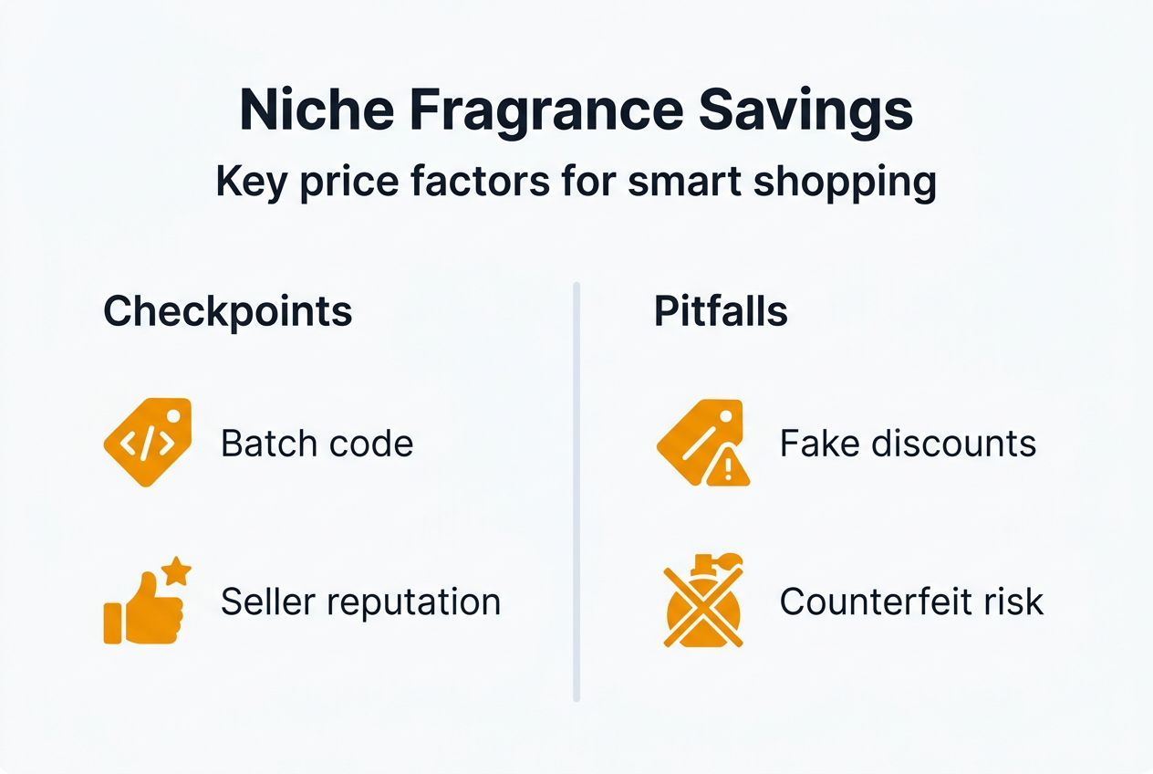 Infographic comparing luxury fragrance savings checklist