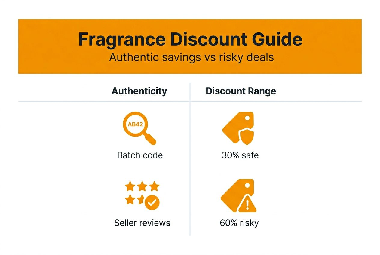 Infographic explaining fragrance discount and authenticity