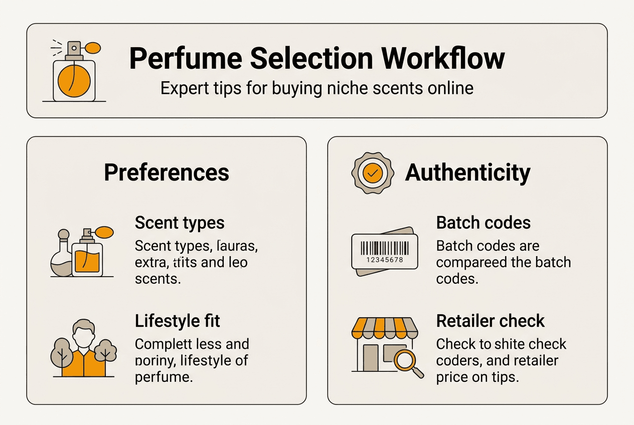 Infographic of expert niche perfume selection workflow