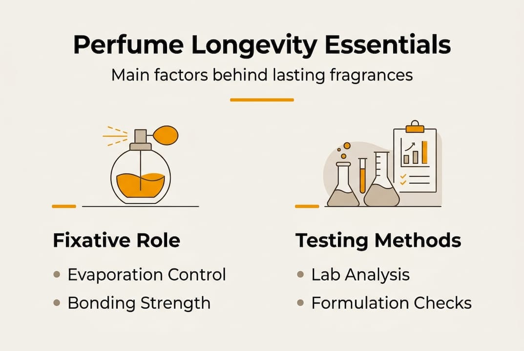 Perfume longevity infographic with two categories