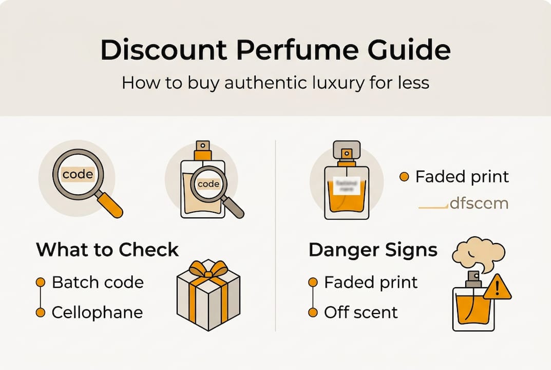 Infographic on perfume buying and authenticity checks