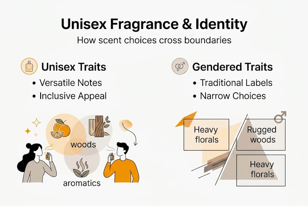Infographic unisex vs gendered fragrance traits
