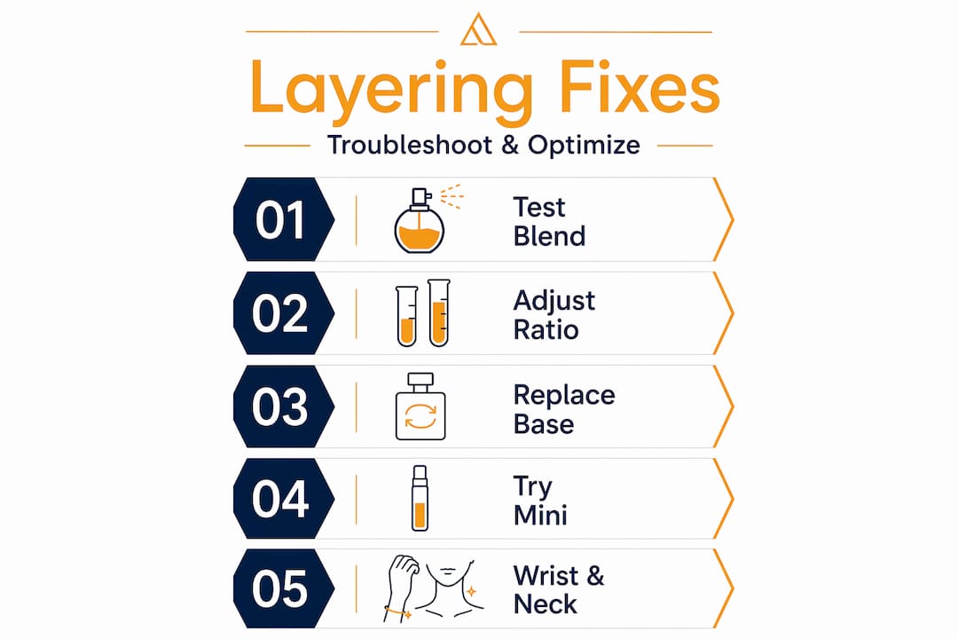 Infographic showing layering troubleshooting steps