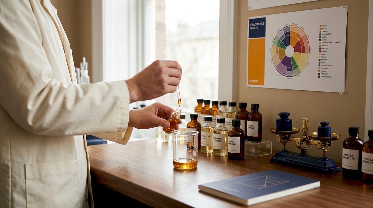 Perfumer measuring substitute perfume ingredient