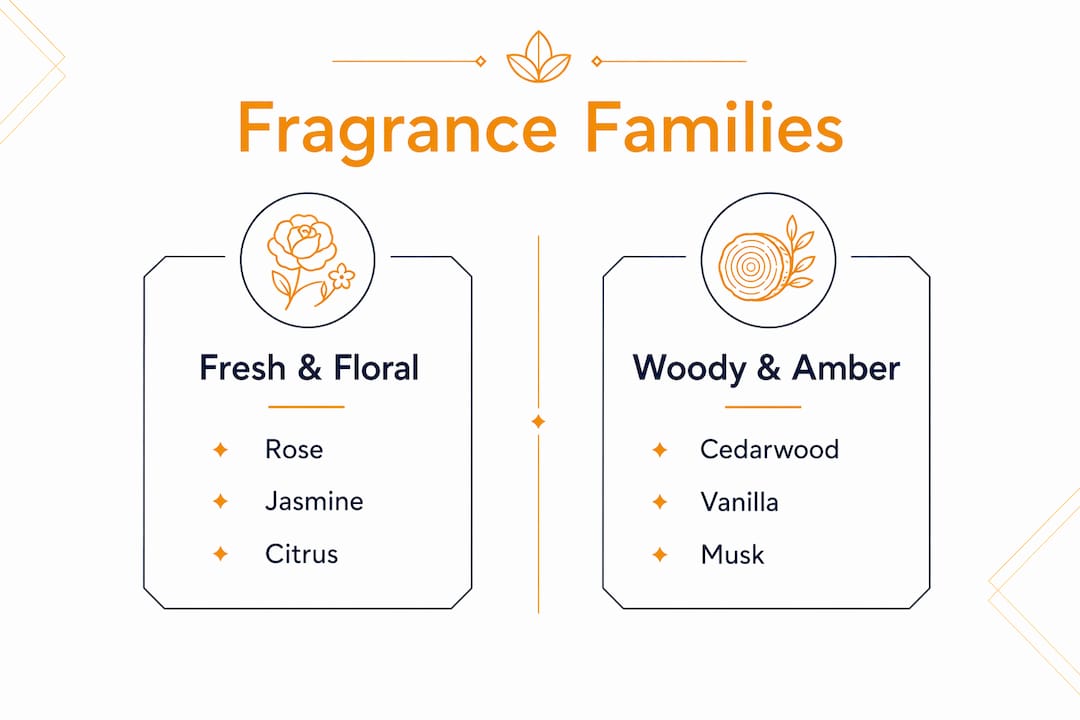 Infographic comparing fragrance families