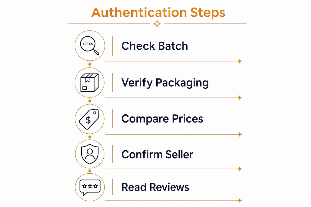 Infographic showing fragrance authenticity verification steps