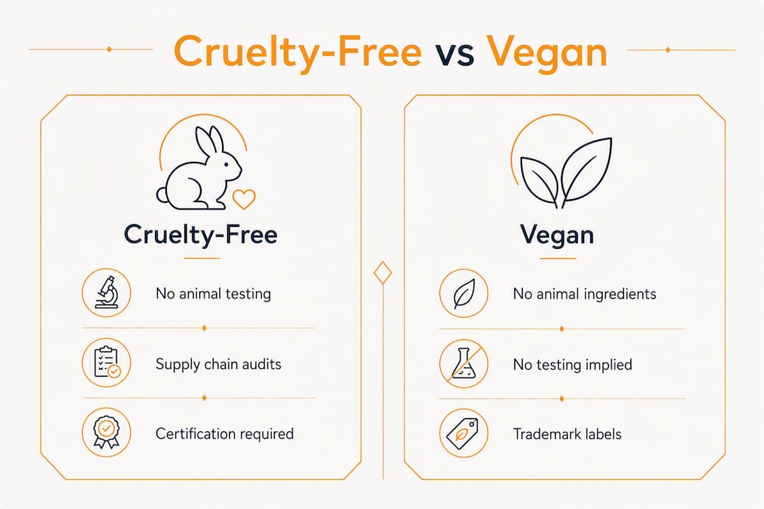 Infographic comparing cruelty-free and vegan fragrance claims