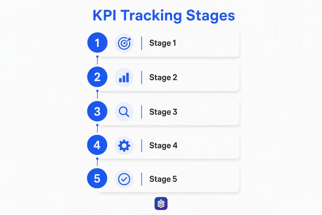 Infographic showing KPI tracking stages