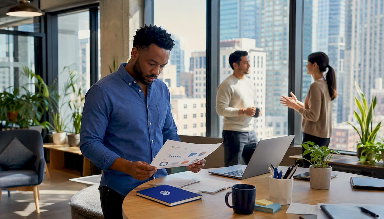 Marketing professional reviewing paid search CPC report