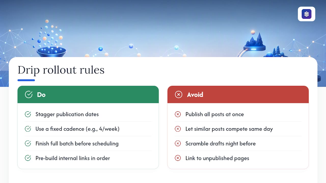 What Do Real Drip-Publishing Rollouts on Shopify Look Like? — overview diagram