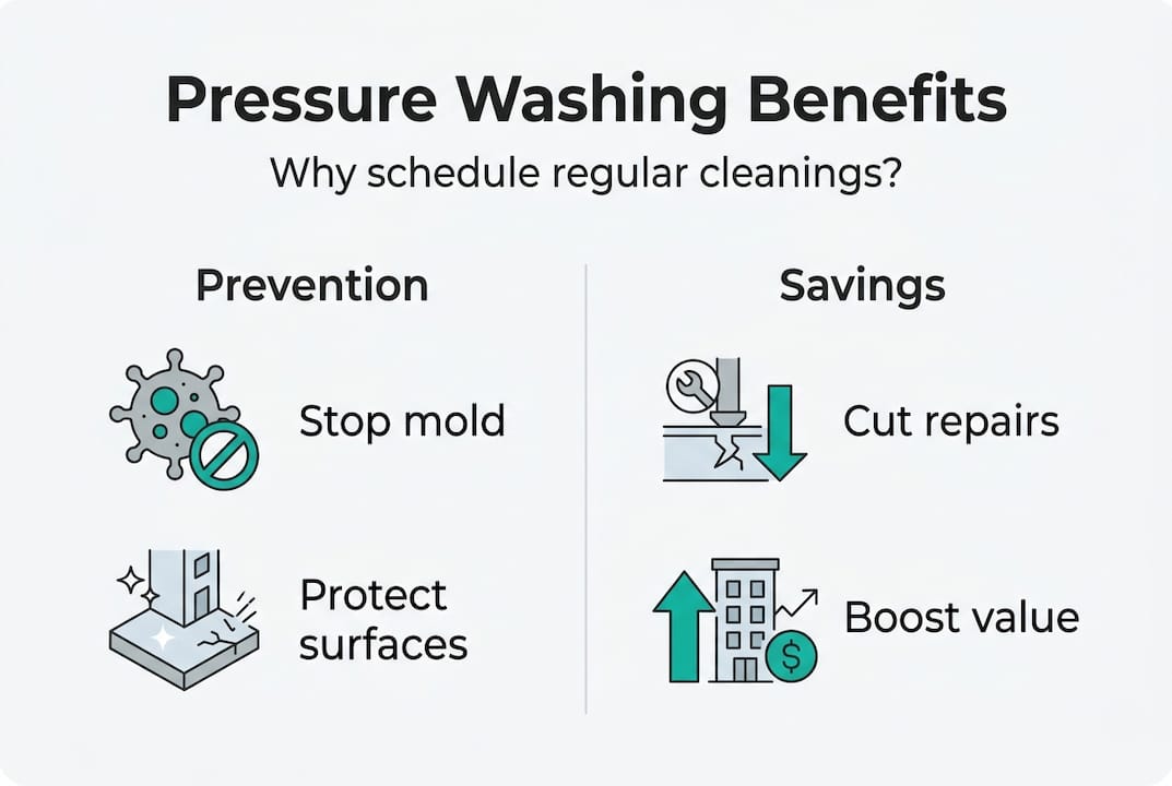 Infographic of pressure washing prevention and savings