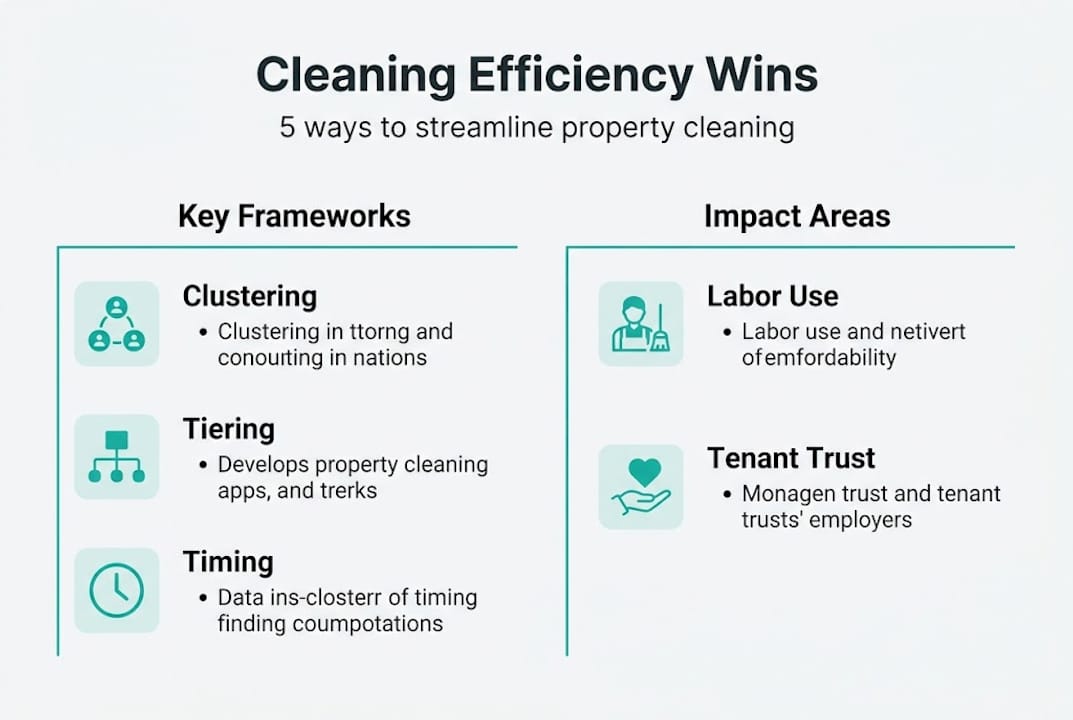 Infographic on cleaning efficiency frameworks and impacts