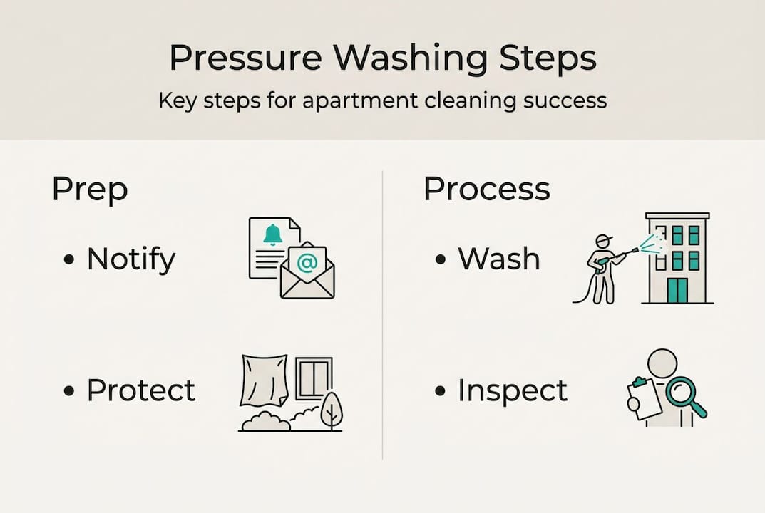 Infographic showing pressure washing process overview