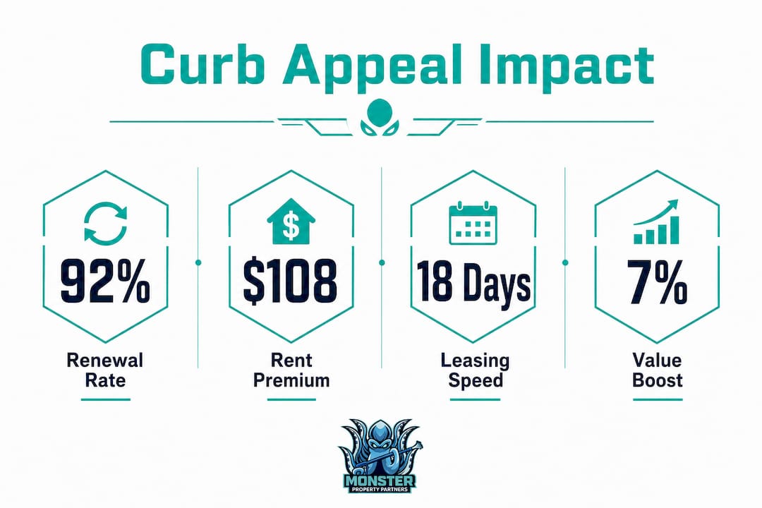 Infographic showing curb appeal statistics benefits