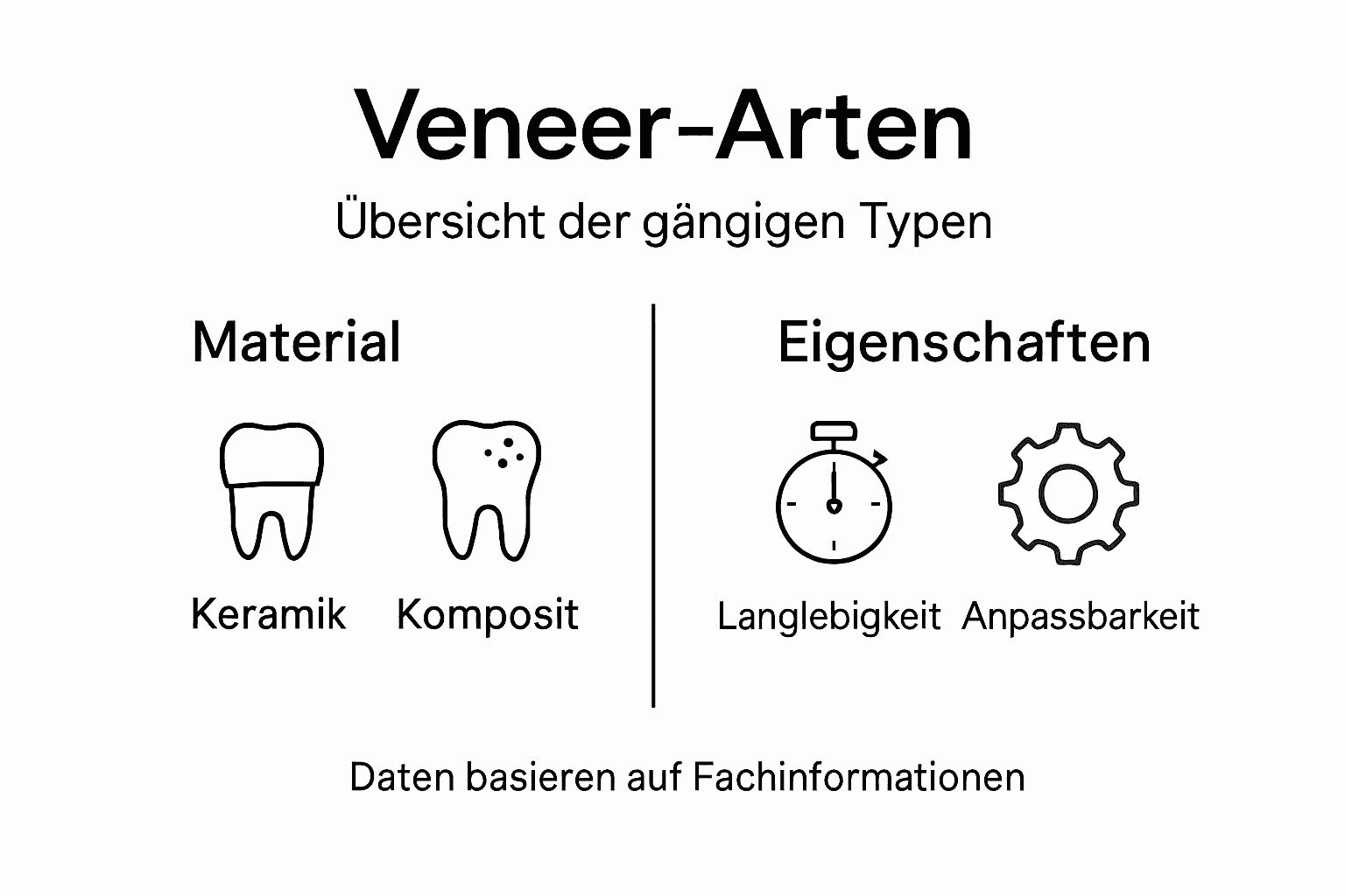 Übersicht: Verschiedene Veneer-Typen und ihre Eigenschaften auf einen Blick