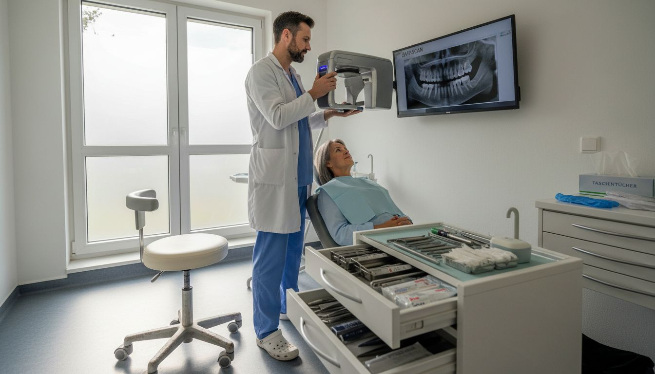 Mit moderner 3D-Technologie sorgt der Zahnarzt für eine präzise Behandlung direkt am Patienten.