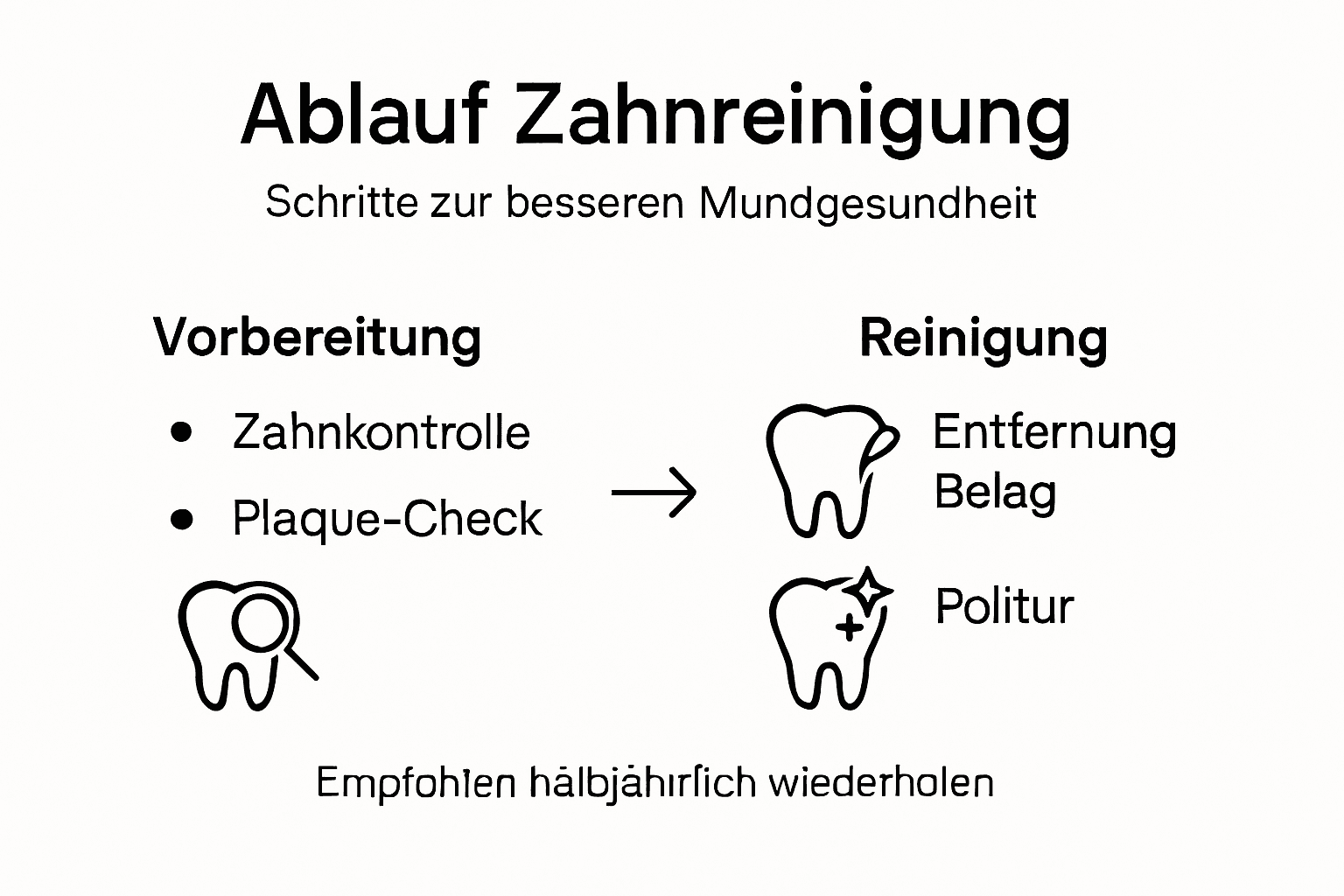 So läuft eine professionelle Zahnreinigung ab – Schritt für Schritt erklärt (Infografik)