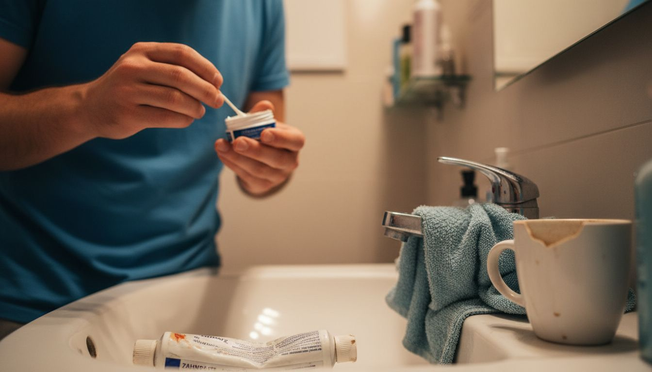 Das Zahnfleisch wird beim Bleaching sorgfältig geschützt.