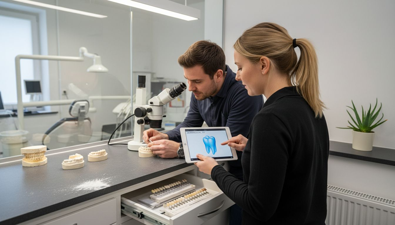 Im Dentallabor arbeiten die Techniker Hand in Hand, um gemeinsam perfekte Ergebnisse zu erzielen.