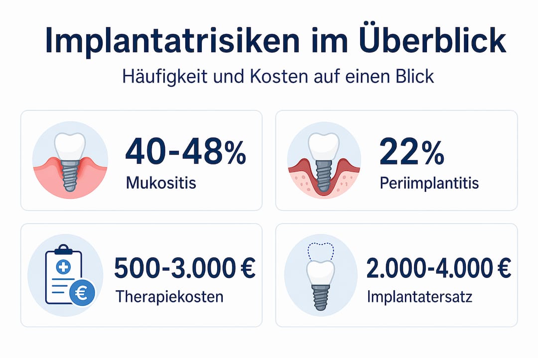 Übersicht: Risiken und mögliche Kosten bei Komplikationen mit Zahnimplantaten